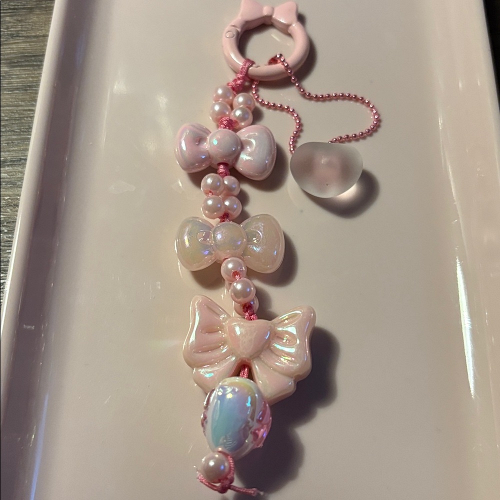 Pink Bow Key & Card Holder